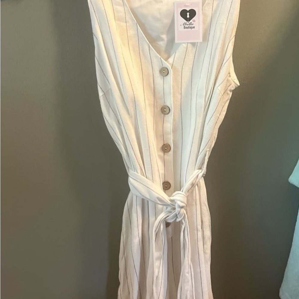 HYFVE White Striped Button-Down Romper